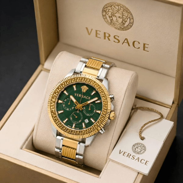 Ver__sace Greca Chronograph Watch