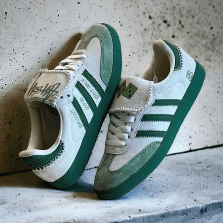 Adidas Samba X Stussy Green Shoes - Limited Edition