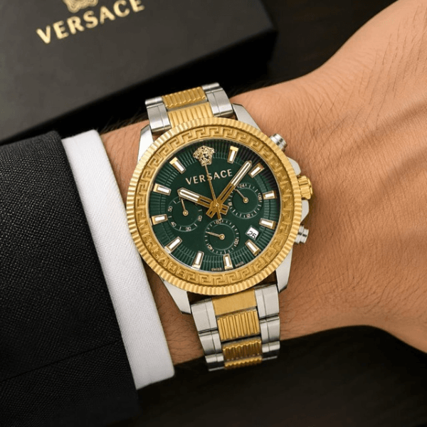 Ver__sace Greca Chronograph Watch
