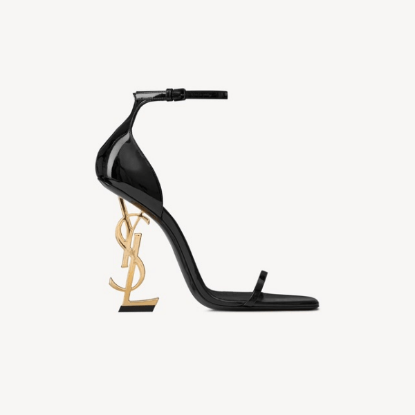 YSL Sai__nt Laurent Opyum Embellished Patent-Leather Sandals