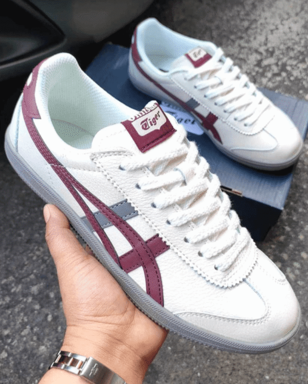 Shop Onitsuka Tiger Tokuten White Grey Burgundy | First Copy