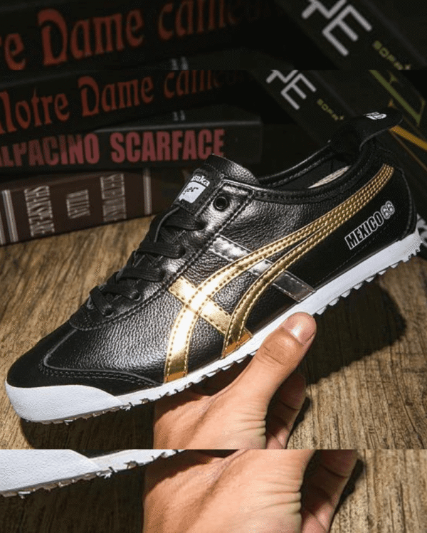 Onitsuka Tiger Mexico 66 Black Gold - 7A First Copy Sneakers