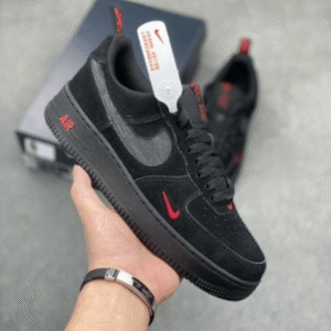 Nike Air Force 1 Low Multi Swoosh Black Crimson - First Copy