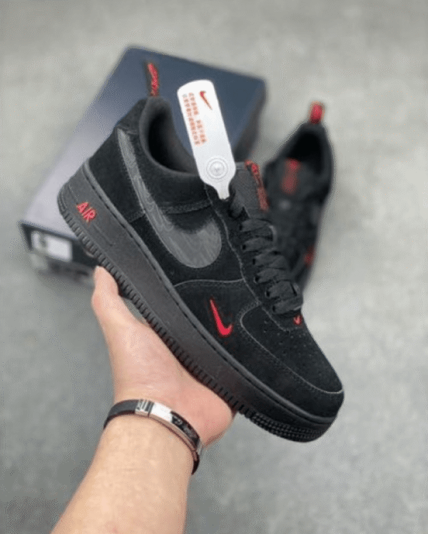 Nike Air Force 1 Low Multi Swoosh Black Crimson - First Copy