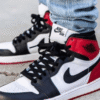 Shop Air Jordan 1 High Black Red Toe - First Copy Sneakers