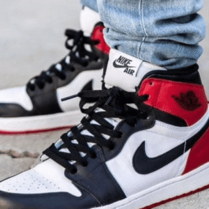 Shop Air Jordan 1 High Black Red Toe - First Copy Sneakers