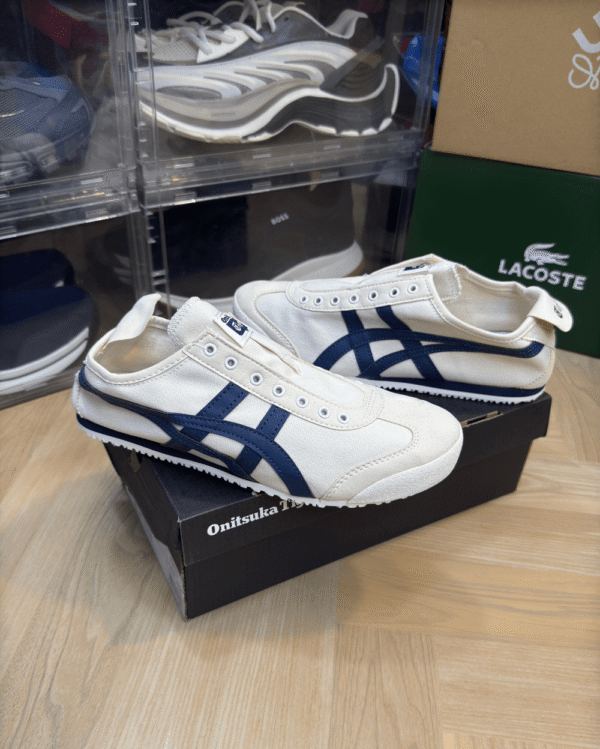 Onitsuka Tiger Slip On Cream Navy for Men & Women - First Copy
