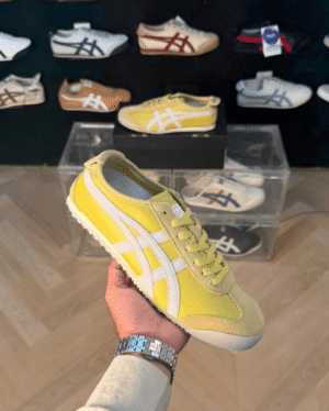 Mexico 66 Vintage Yellow Onitsuka Tiger Sneakers - First Copy