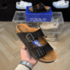 Birkenstock Arizona Black Suede With Sole Branding - First Copy