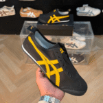 Onitsuka Tiger Mexico 66 Slip-On Black And Yellow Sneakers - First Copy