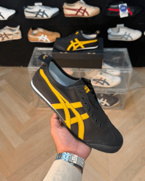 Onitsuka Tiger Mexico 66 Slip-On Black And Yellow Sneakers - First Copy