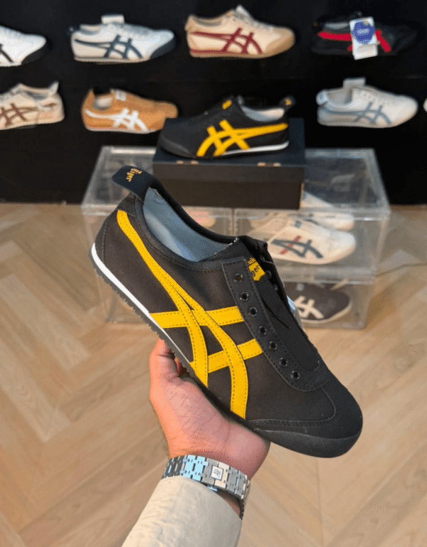 Onitsuka Tiger Mexico 66 Slip-On Black And Yellow Sneakers - First Copy