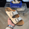 Birkenstock Arizona Beige With Sole Branding - First Copy