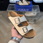 Birkenstock Arizona Beige With Sole Branding - First Copy