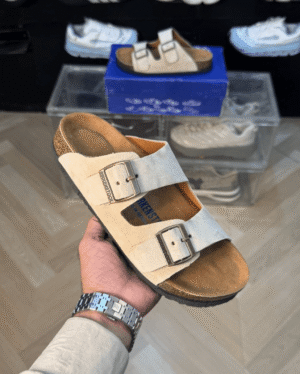 Birkenstock Arizona Beige With Sole Branding - First Copy