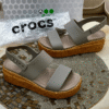 Crocs Brooklyn Cork Low Wedge Sandal - First Copy