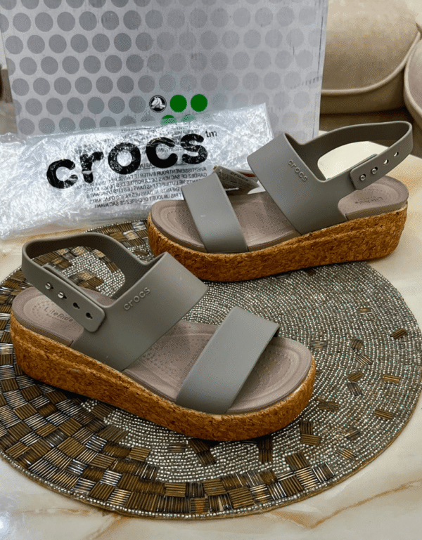 Crocs Brooklyn Cork Low Wedge Sandal - First Copy