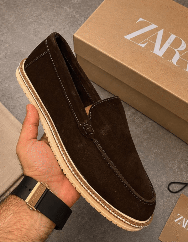 Zara Men's Suede Slip-On Loafers - First Copy