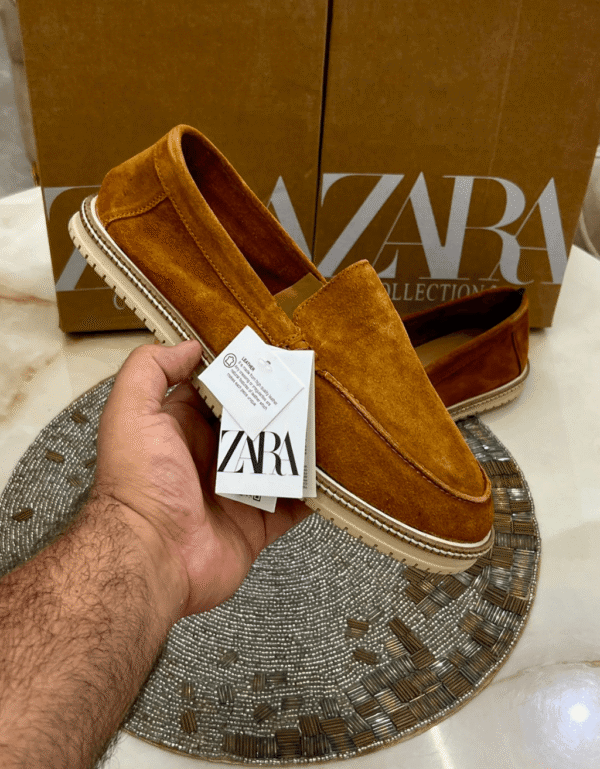 Zara Men's Suede Slip-On Loafers - First Copy