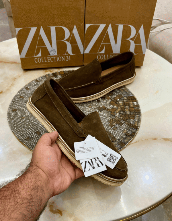 Zara Men's Suede Slip-On Loafers - First Copy
