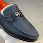 Hermes Leather Loafer Navy Blue Shoes