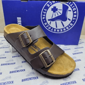 Birkenstock Arizona Brown Leather With Sole Branding