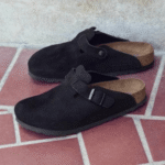 Birkenstock Boston Black With Sole Branding Sandal
