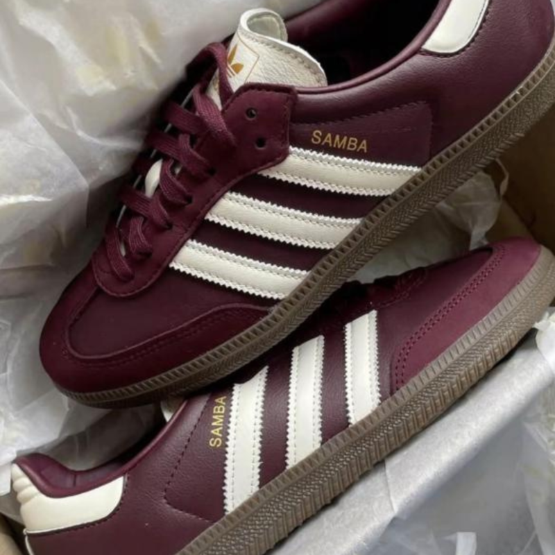 Adidas Samba Maroon Gold Metallic