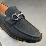 Salvatore Ferragamo Black Leather Loafers Shoes
