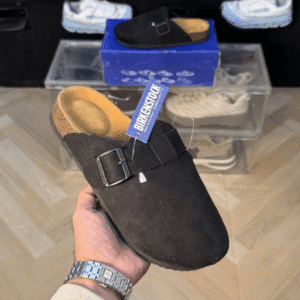 Birkenstock Boston Black With Sole Branding Sandal
