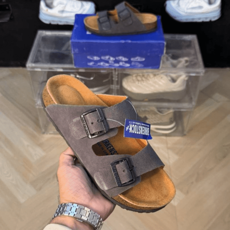 Birkenstock Arizona Grey Suede Sandal