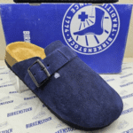 Birkenstock Boston Blue With Sole Branding