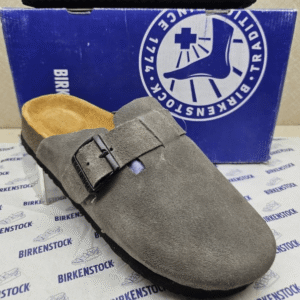 Birkenstock Boston Grey With Sole Branding